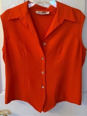 TIRAMISU Vtg button down sleeveless top shirt